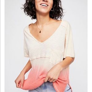 Free People sun dial dip-dye t shirt Coral